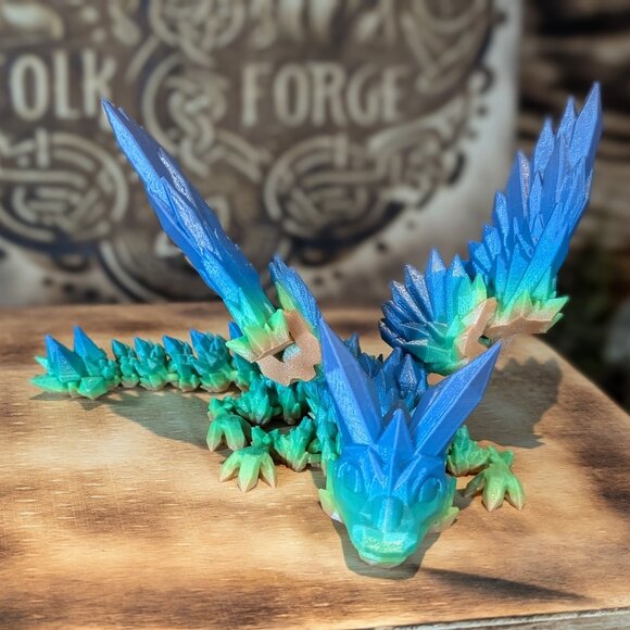 Baby Wing Crystal Dragon Flexible Articulated Fidget Toy 3D Printed - Picture 1 of 10